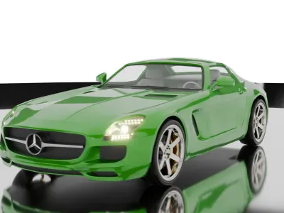 Mercedes-Benz SLS AMG C 197- High Poly 3D Model Blender 3D model