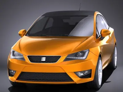 Seat Ibiza 2016 3door VRAY 3D model