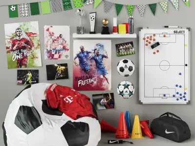 Football Soccer Sport Set 3D model