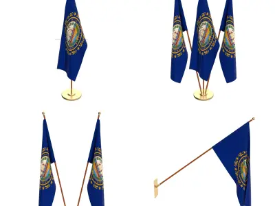 New Hampshire Flag Pack 3D model