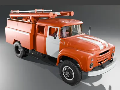zil 130 fire truck 3D print model
