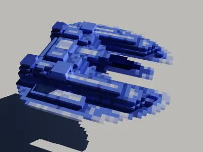 3d voxel space ship 3D model