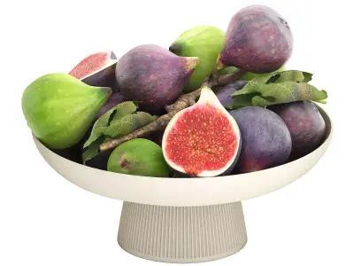 bowl of figs fruit 3D model