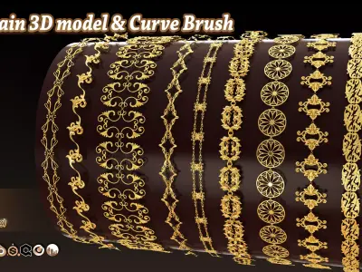 50 Chain 3D Model and Curve brush Vol 4 3D model