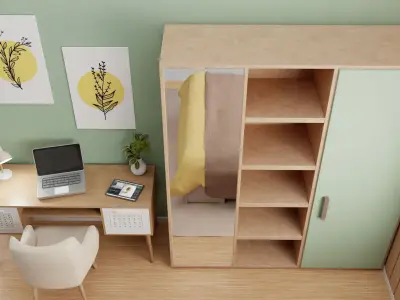 Bedroom interior 3D model 4