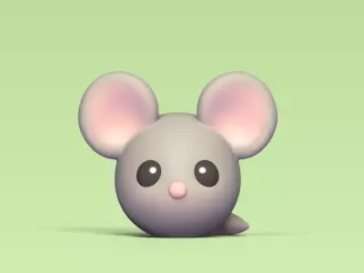 Round Mouse 3D print model