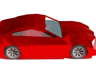 Red Low Poly Car Low-poly 3D model