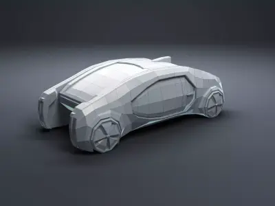 LowPoly Autonomous Vehicle Renault EZ-GO Low-poly 3D model