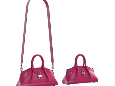 Givenchy Mini Antigona Bag Purple Gloss Low-poly 3D model