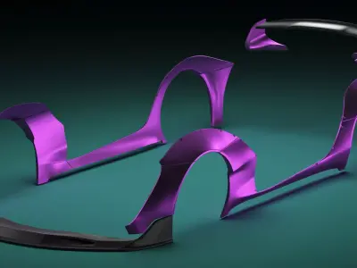 TOYOTA SUPRA A90 STREETHUNTER WIDE BODY TRANSKIT 1-24   1-10 3D print model