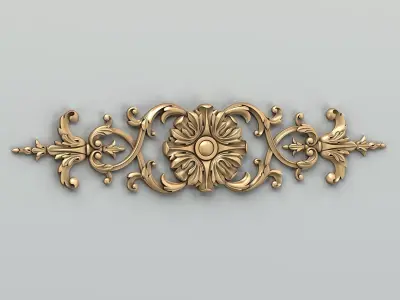 Carved decor horizontal 025 3D model