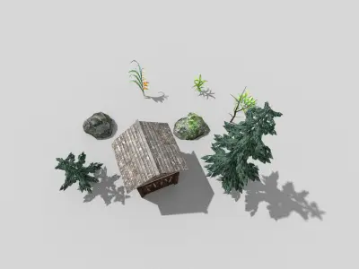 9 low poly forest props pack Low-poly 3D model