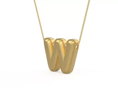 Model 1206 W Initial Letters Charm Balloon 20mm 3D print model