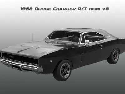 Dodge -1968 - Charger hemi RT V8 3D model