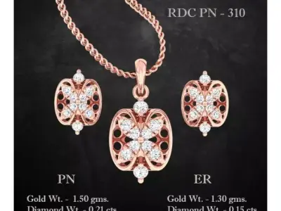 Pendant Earrings combo - 310 3D print model
