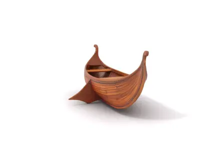Viking Longboat Wooden Model Pack Low-poly 3D model