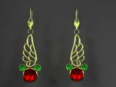 earrings eagle 3D model