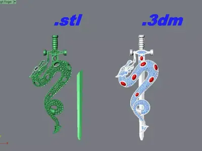  Snake Dragon Sword 3D print model