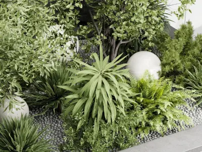 Plants Behind Galss 04 - indoor garden set 400 Low-poly 3D model