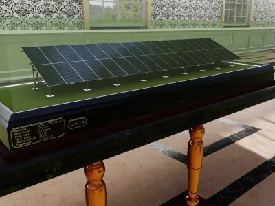 Solar Energy Construction Tables Diorama Pack 3D model