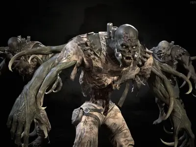 SuperZombie3 for pack Low-poly 3D model