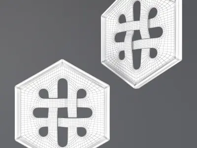 Decorative carved planks 3D model