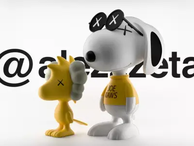 Kaws Snoopy x Woodstock Textured Low-poly 3D model
