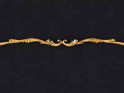 dekor golden ornate frame 3D model