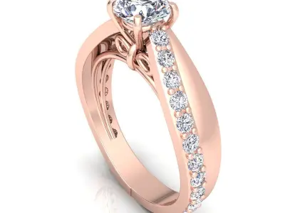 Luxury Engagement Diamond Ring 3d Model print  3D print model