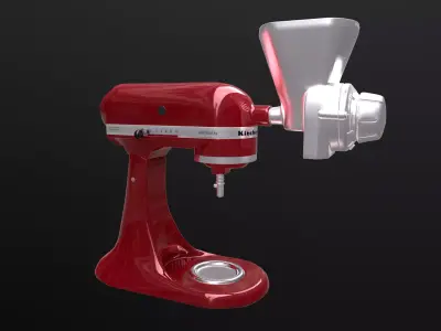 Grain Mill Stand Mixer Attachment Low-poly 3D model
