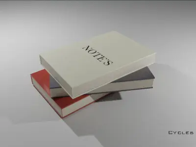 Books low poly notes 3D model