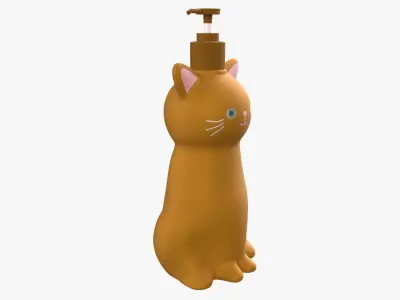 Cat Liquid Soap Dispenser Orange Version 3D model
