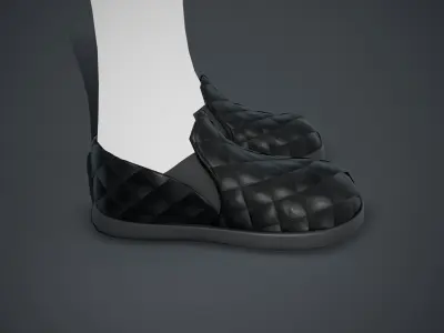Black Leather Shoes Style 2 Low-poly 3D model