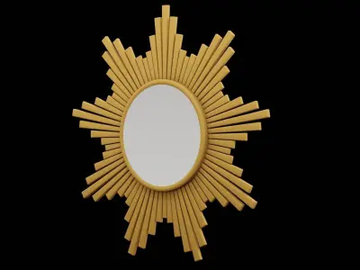 Flowered Mirror Design Low-poly 3D model