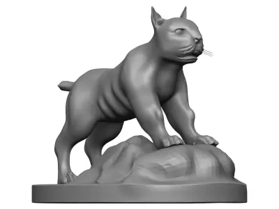 Lynx-Lynx french bulldog statue 3D model