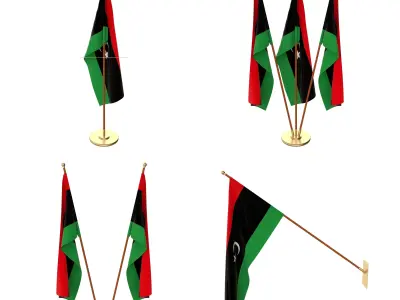 Libya Flag Pack 3D model