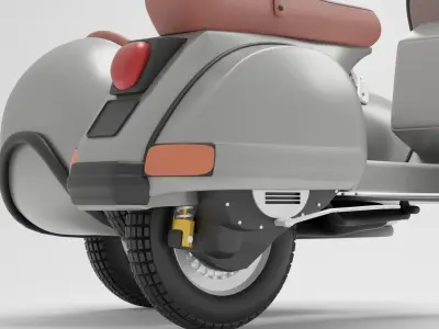 Vespa PX 125 2011 With Sideca 3D model