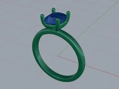  Gold Engagement Ring  01 3D print model