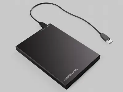 Generic External Hard Drive - GameReady Low-poly 3D model