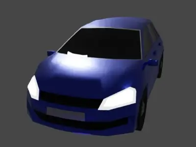 Low Poly Car volkswagen golf Low-poly 3D model