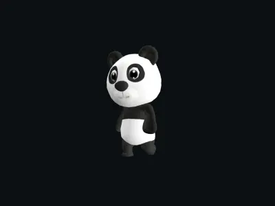Cartoon Panda Low-poly 3D model
