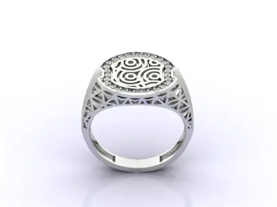 Print Ready STL 3DM  Gents Rings Diamond Men Ring  3D print model 222