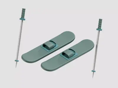 Ski board 3d model   Low-poly 3D model