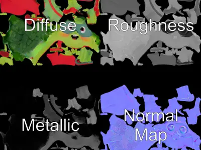 Broccoli Superhero Rigged and Animated D Character Model Low-poly 3D model