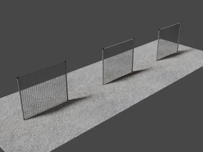Metal Fences Low-poly 3D model