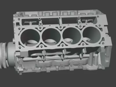 3D Printable Semi-Complete Miniature LS V8 Engine Model 3D print model