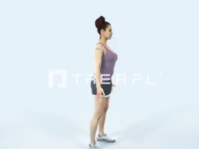 Yearn 01E Animated Rigged Sports Woman Low-poly 3D model