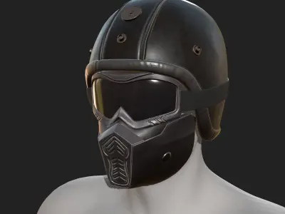 Helmet racer spot protection safety futuristic scifi  Low-poly 3D model