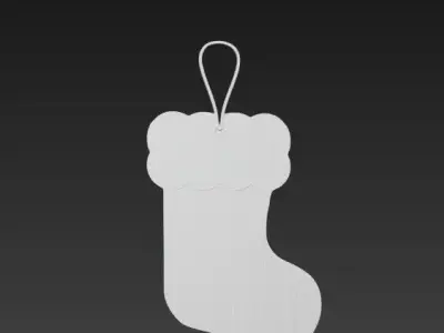 Hollow Christmas Stocking Ornament  Minimal Festive  3D print model