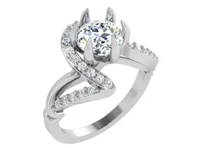 Round Diamond Spiral Ring 4368 3D print model